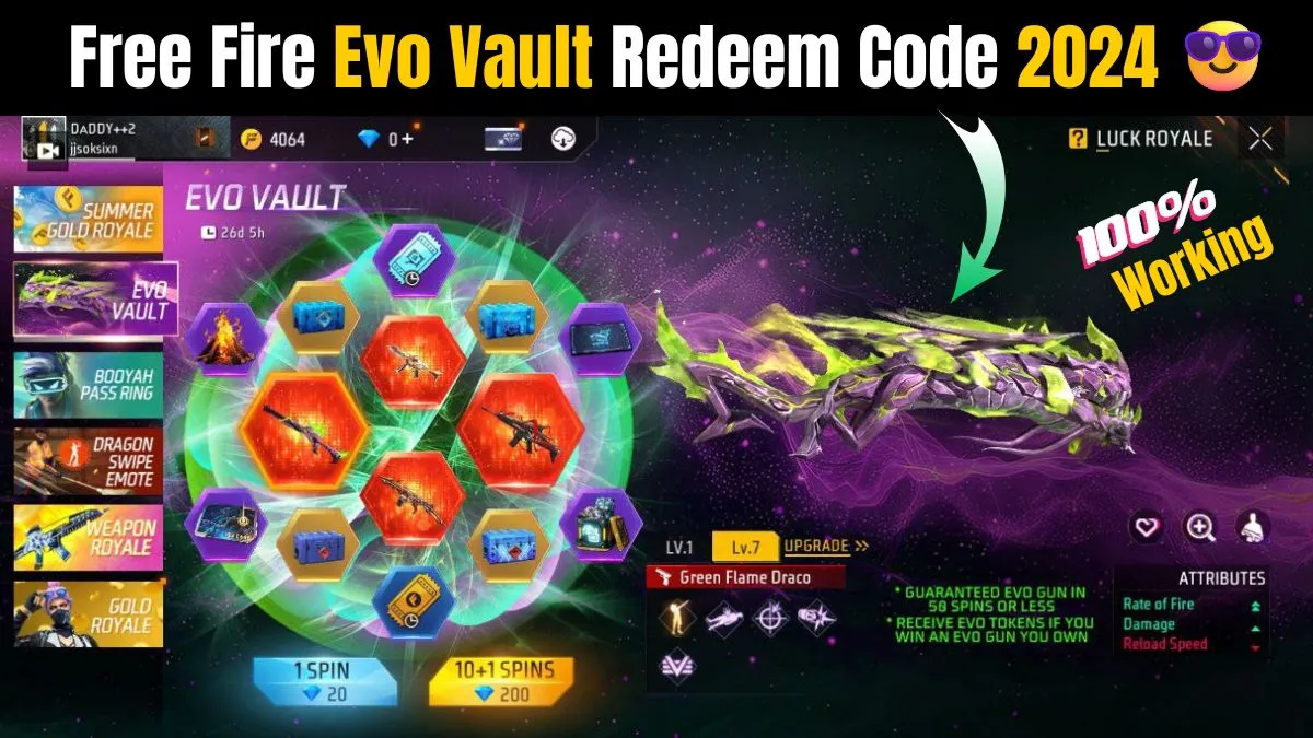 Free Fire Evo Vault Redeem Code